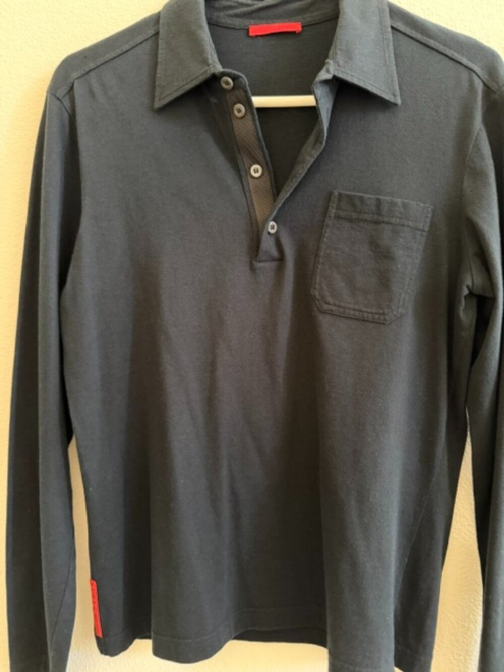 Prada Linea Rossa Long Sleeve Pocket Polo